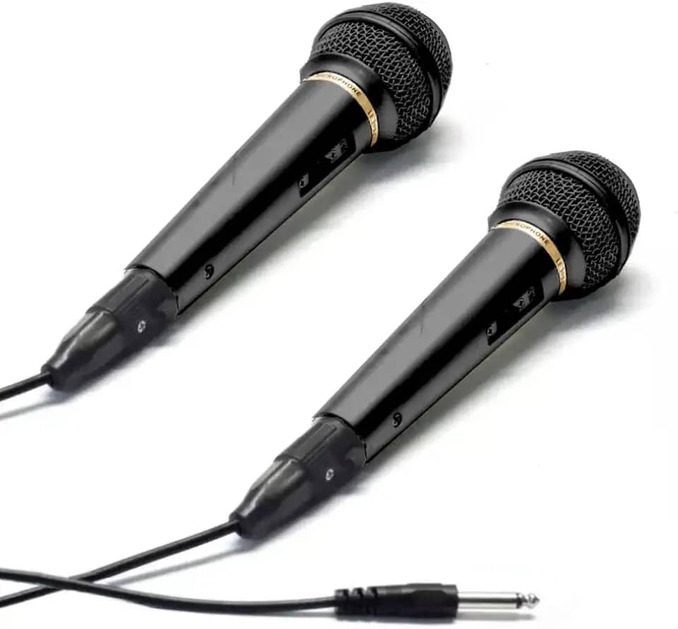 Kit com 2 Microfones para Caixa de Som e Apresentações Igrejas e Eventos