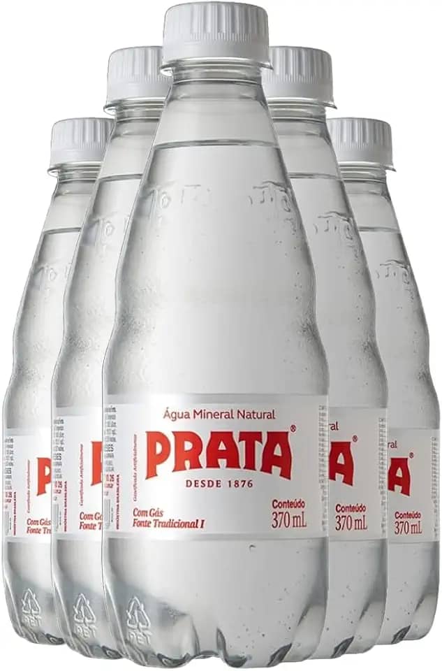 Kit 12 Água Prata Mineral Natural Com Gás Pet 370ml Pack