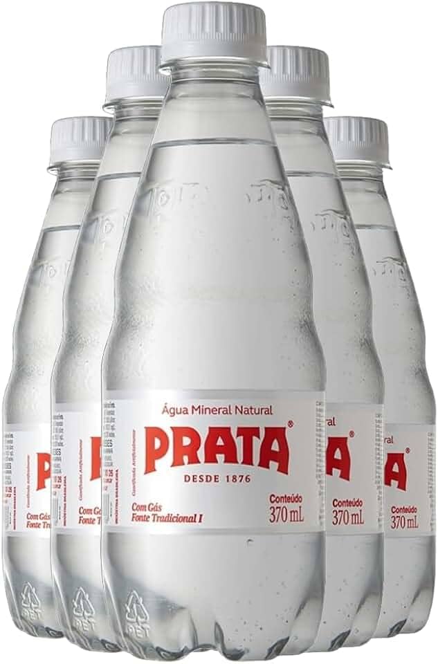 Kit 12 Água Prata Mineral Natural Com Gás Pet 370ml Pack