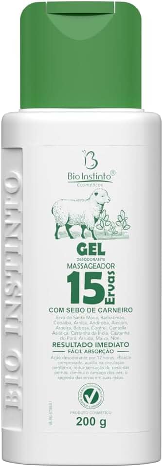Gel 15 Ervas Bio Instinto Com Sebo De Carneiro 200g