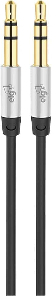 ELG, P3520HD, Cabo Estéreo Auxiliar de Áudio 2m, Conector P2 X P2, Conectores de 3.5mm Banhados a Ouro, Alta Definição Sonora, Cabo Emborrachado Flexível, Preto
