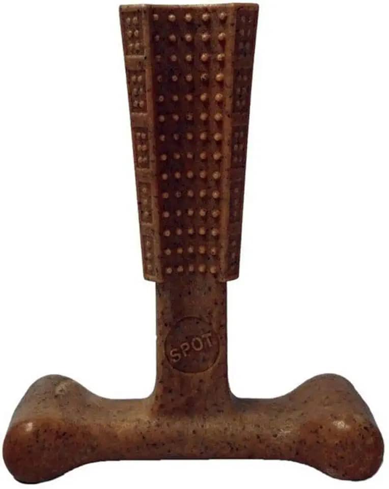 JAMBO PET Mordedor Osso BambooBone em formato T, Limpa Dentes, Alivia Estresse, Fortalece Gengiva e Hálito Saudável, Sabor Carne, Médio