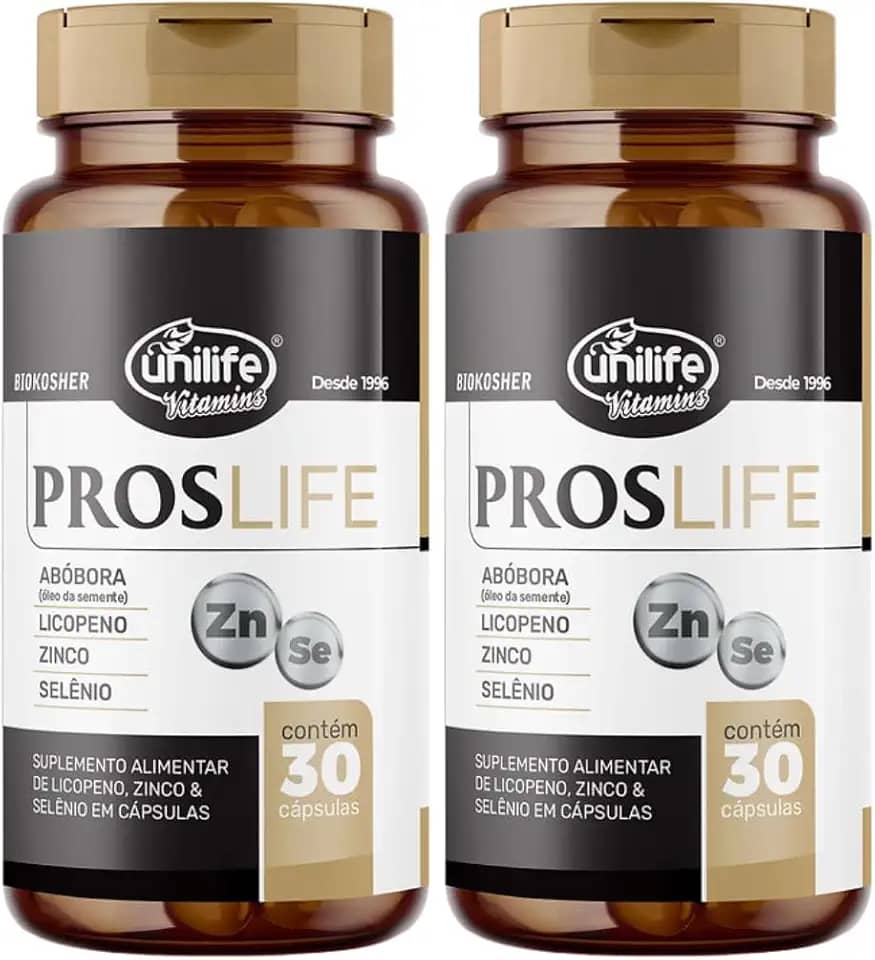 Kit 2 ProsLife Óleo De Semente De Abóbora + Licopeno + Zinco + Selênio 30 Cápsulas de 750mg Unilife