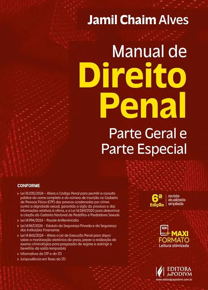 Manual De Direito Penal - Parte Geral E Parte Especial - 6 Edição 2025 Juspodivm