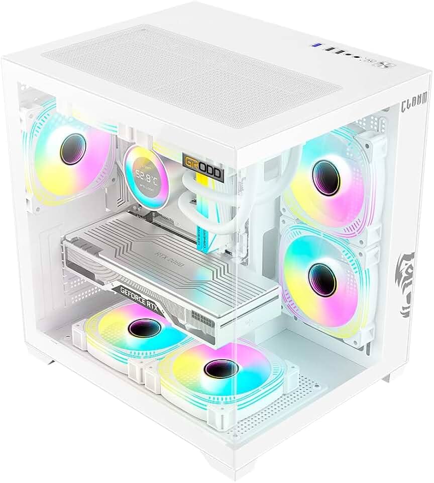 GABINETE BRANCO GAMER GRODD SNOW - CLANM