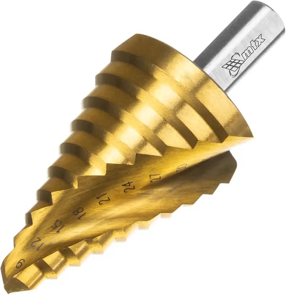 MTX Broca Escalonada HSS Professional, Aço Rápido de Alta Precisão para Furos em Metal, Plástico e Madeira (9-36 mm)