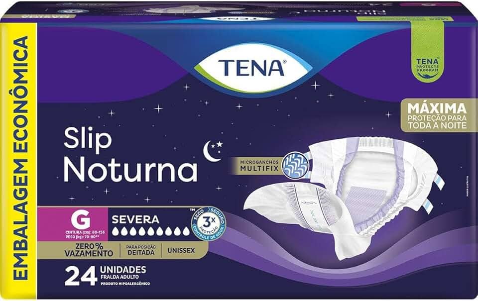 Tena Slip Noturna, Fralda Geriátrica para Incontinência Urinária, G - Embalagem econômica, 24 unidades