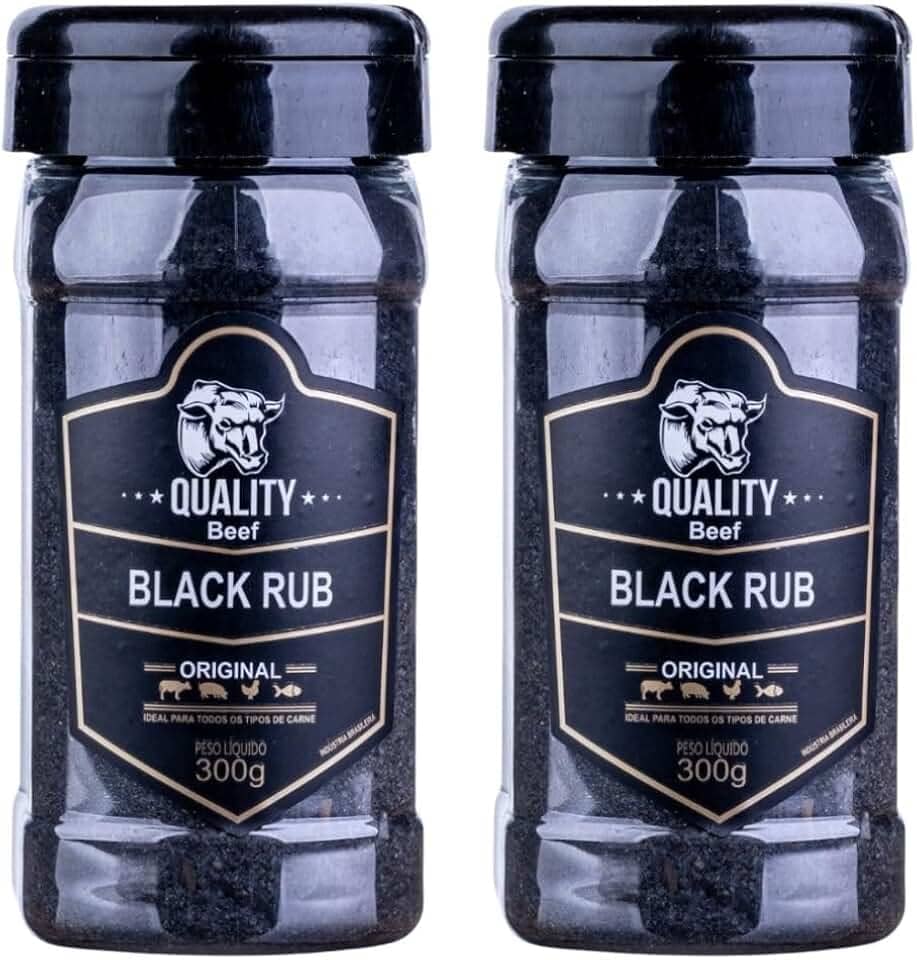 Kit 2 Unidades de Black Rub Original 300g Quality Beef | Temperos Premium para Churrasco e Carnes.