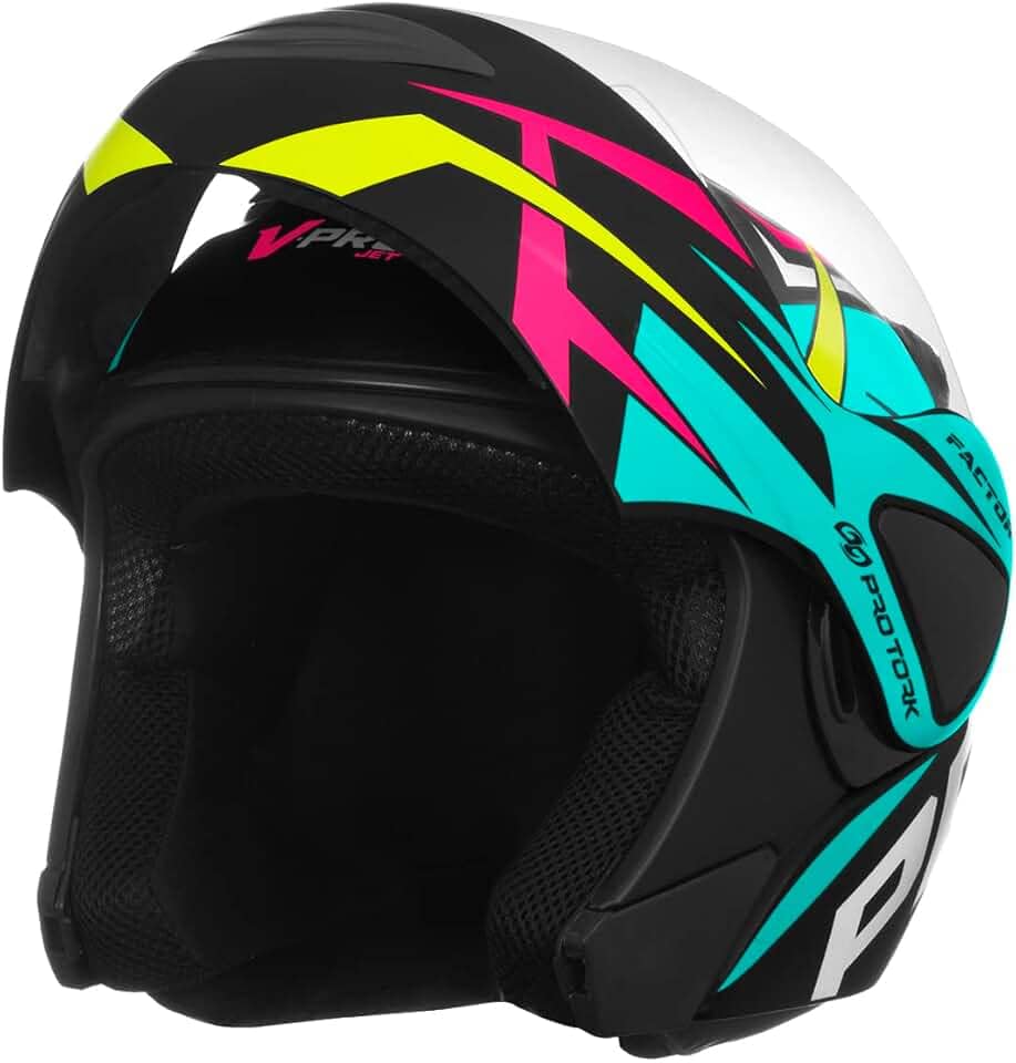 CAPACETE ESCAMOTEÁVEL PRO TORK V-PRO JET FACTOR FOSCO VERDE TURQUESA TAM. 58
