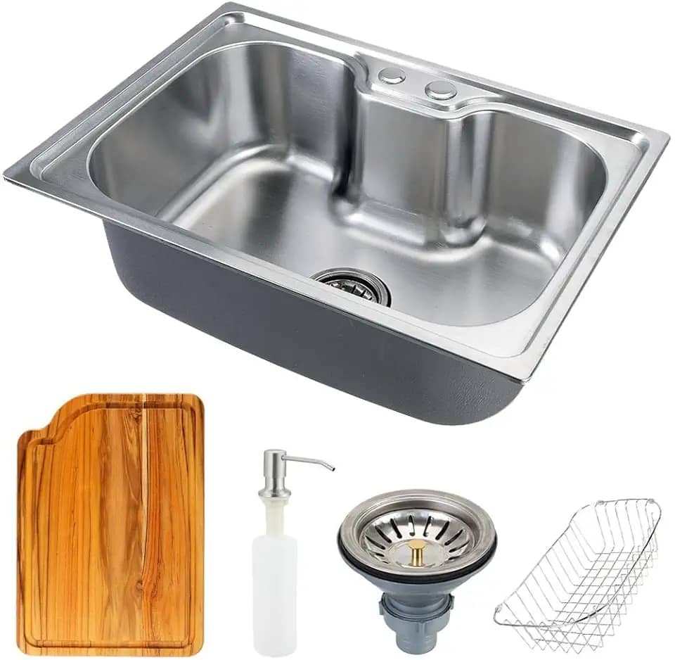 Cuba para Cozinha Gourmet Pia Aço Inox com Acessórios Nawa, Prata, 50 cm, Pingoo.Casa