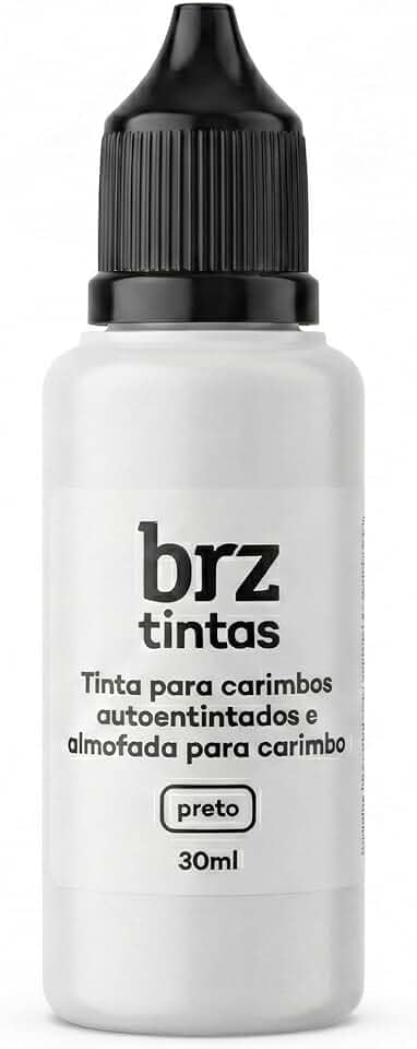 Tinta para Carimbo 30ml [Preta] – Secagem Rápida & Alto Rendimento | Compatível com Carimbos Automáticos e Almofadas (Nykon, Trodat, Colop) – Fórmula à Base de Água sem Óleo – BRZ Office