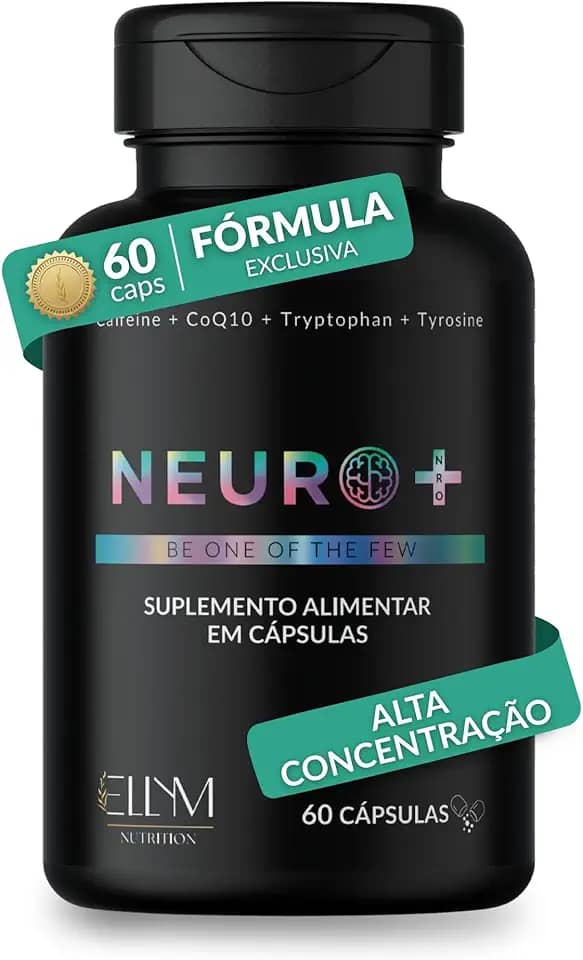 Neuro+ 60 Capsulas ELLYM NUTRITION Nootropicos Multivitaminico Foco Cafeina Magnesio Triptofano Taurina B12 Tirosina