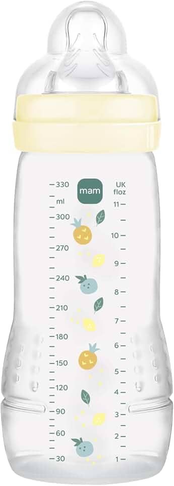 MAM Baby 1 Mamadeira Easy Active 270ml Com Formato Ergonômico e Fácil de Segurar para Crianças 2+ Meses com Bico de Silicone Skinsoft, Neutra