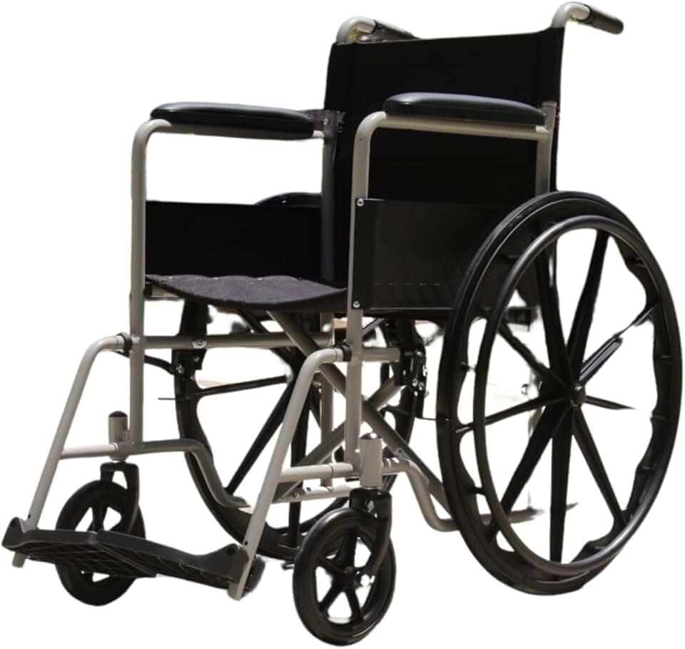 Cadeira de Rodas Dobrável Leve Resistente Fácil de Transportar em Aço Carbono 46 cm Suporta Até 110 kg - Procirúrgica