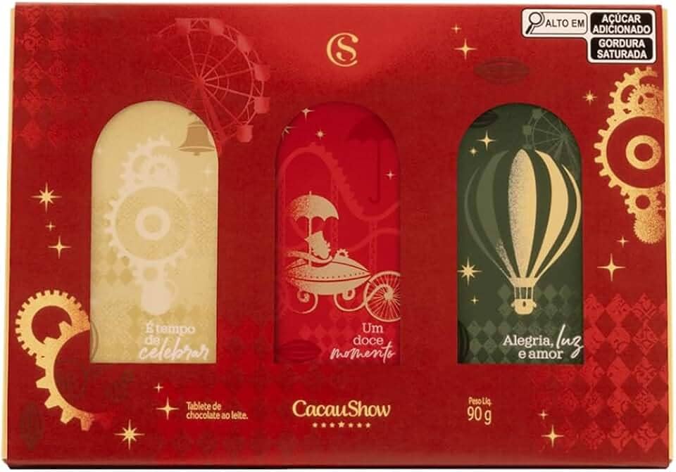 Caixa de Tabletes ao Leite de Natal 90g