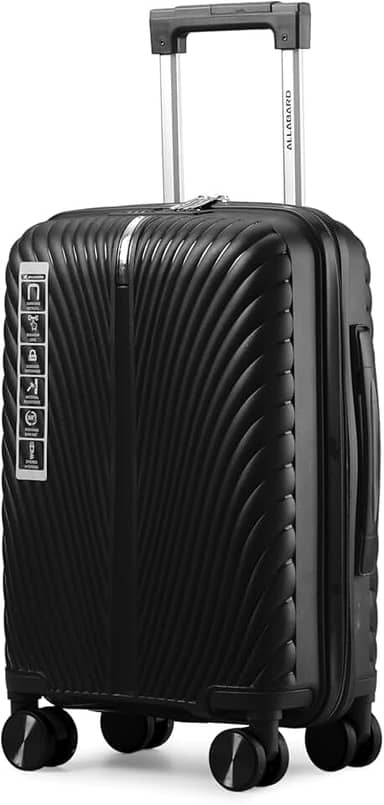 Mala de Bordo 8kg Padrão ANAC em PP Rígido Anti Arranhão com Ziper Duplo Antifurto Cadeado com Senha e Rodinhas Duplas Removíveis 360 Dakar 18 (Preto)