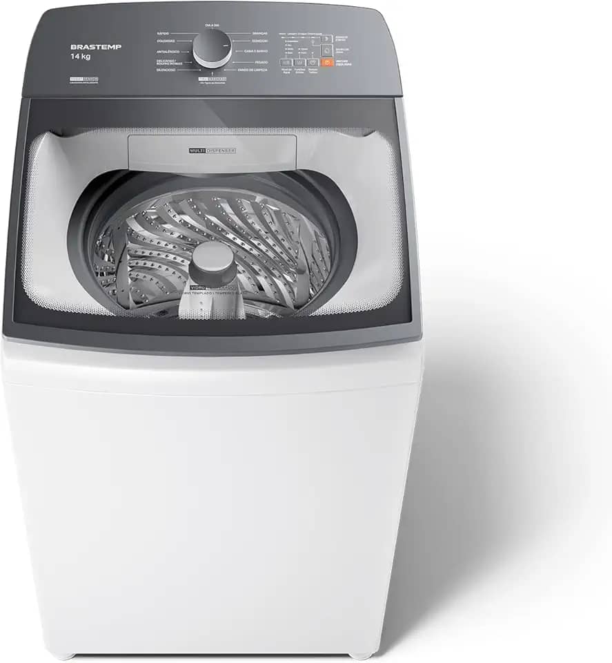 Máquina de Lavar Branca 14kg Brastemp com Smart Sensor e Lavagem Rápida - BWJ14AB