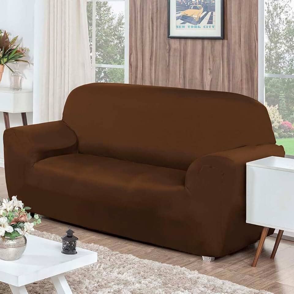 Kit Capa Para Sofá 3 e 2 Lugares Malha Gel Coladinha (Tabaco)