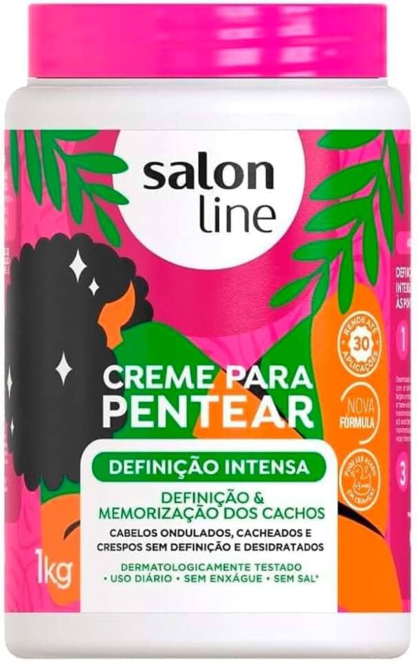 Salon Line, Creme de Pentear, Definição Intensa, Ação Hidratante, Brilho Intenso - Cabelos Ondulados, Cacheados e Crespos, 1 Kg