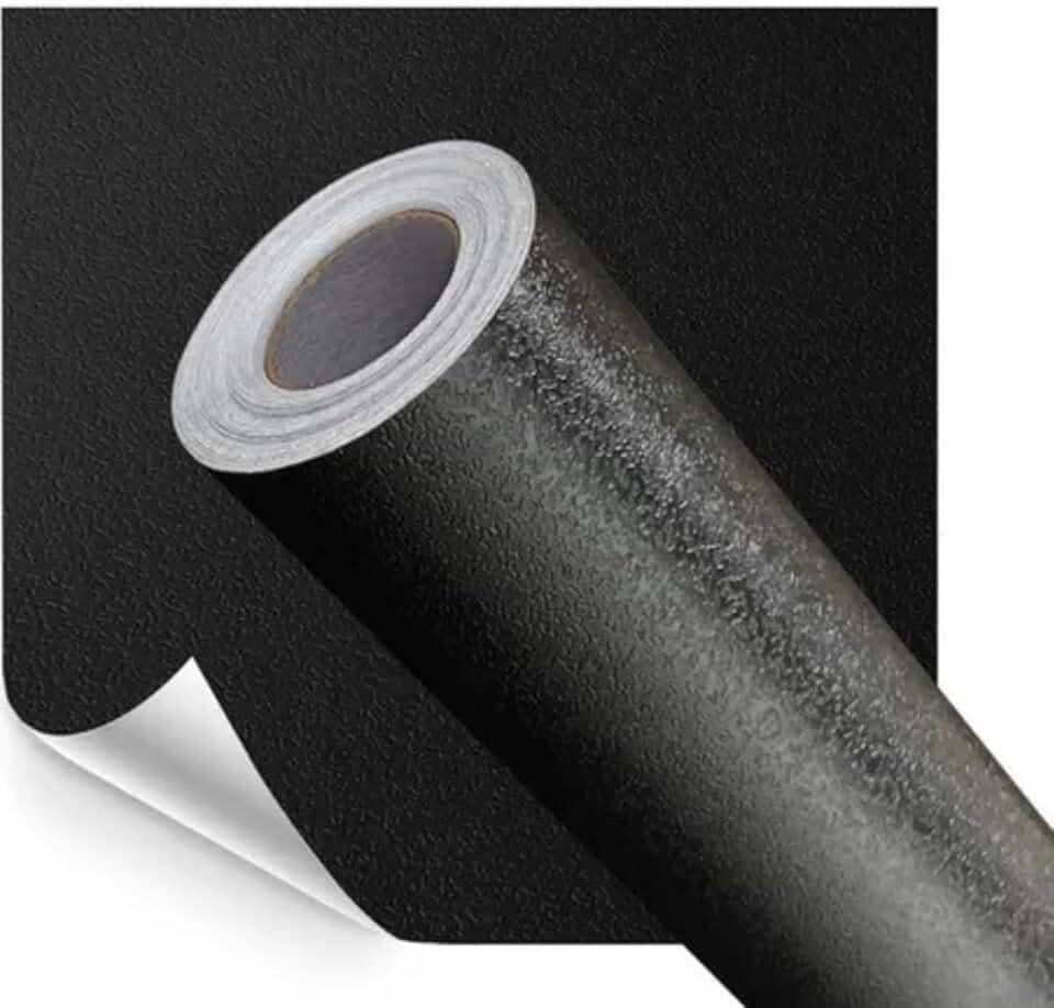 Papel de Parede Adesivo Autocolante Sala Quarto Cozinha Banheiro Marmorizado Preto imita Marmore Envelopamento Móveis Lavável Rolo MARMORIZADO PRETO 5 METROS x 45CM