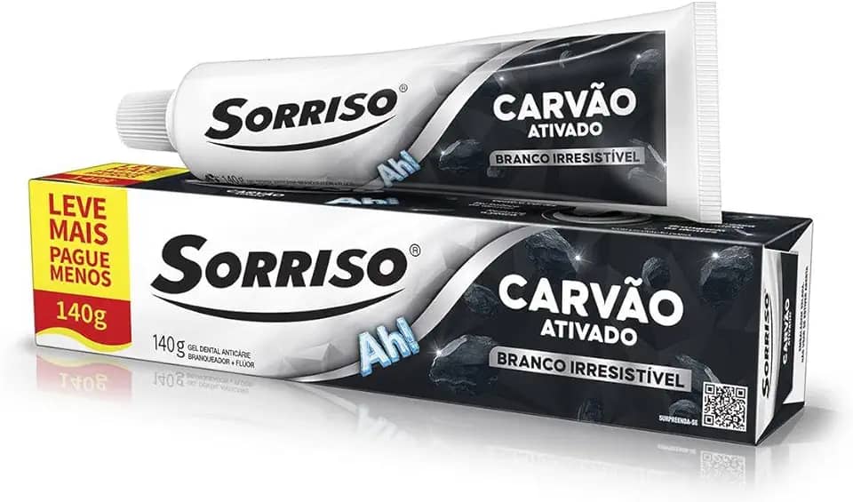 Sorriso Creme Dental Clareador Carvão Ativado 140g