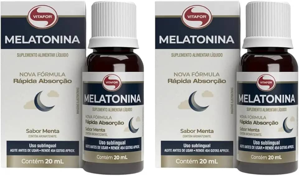 Combo 2 Melatonina Sublingual Rapida Absorção Vitafor 20ml