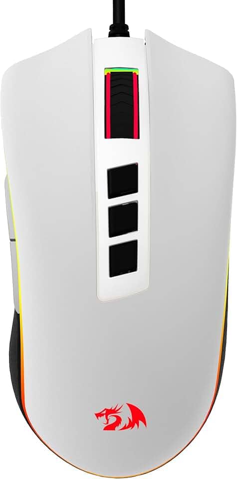 Mouse Gamer Redragon Cobra V2 Special Edition Cypher Branco e Preto RGB M711A-RGB