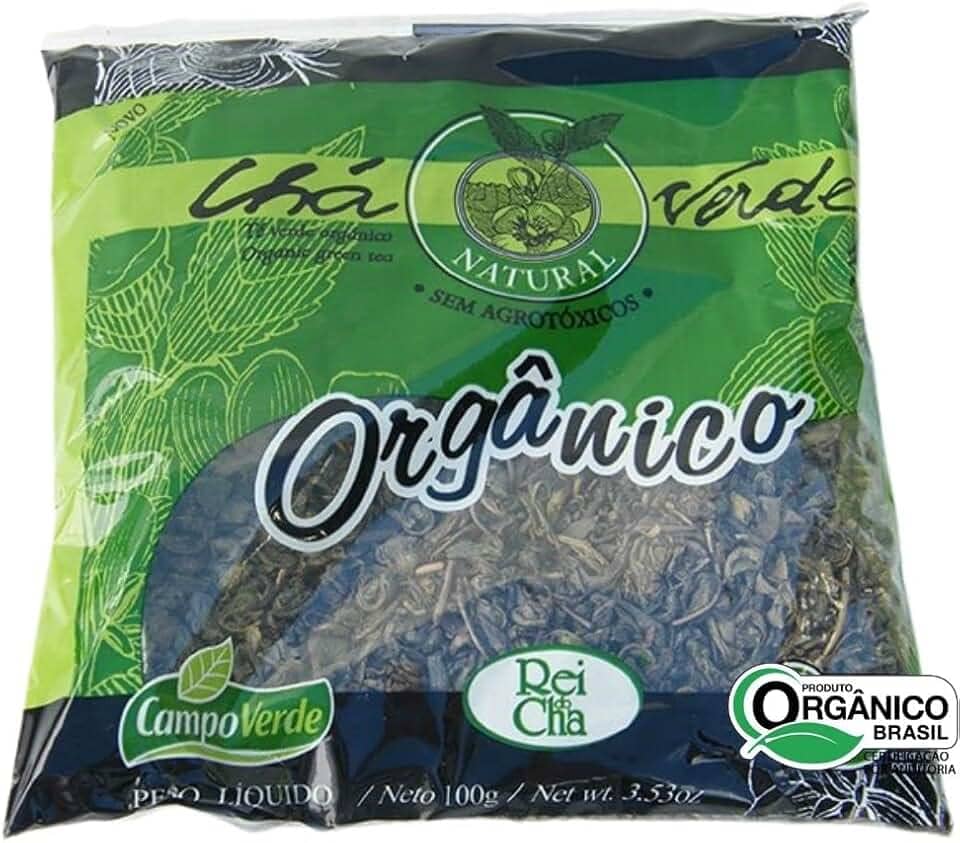Chá Verde Orgânico das Folhas Campo Verde pacote 100 gramas