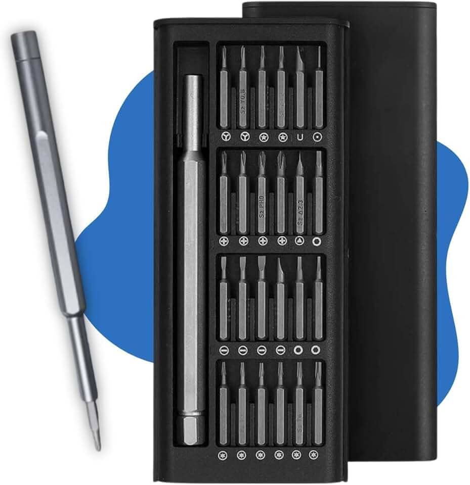 Kit Conjunto de Chave de Fenda 24 em 1 com Estojo Magnético Precisão Ideal para Reparos em Celulares, Notebooks, Relógios e Eletrônicos em Geral Linha Premium