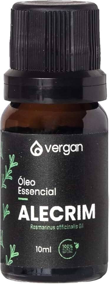 Óleo Essencial de Alecrim Puro 10ml – Natural, Aromático, Para Aromaterapia, Massagem, Cabelos e Banho | Marca Vergan