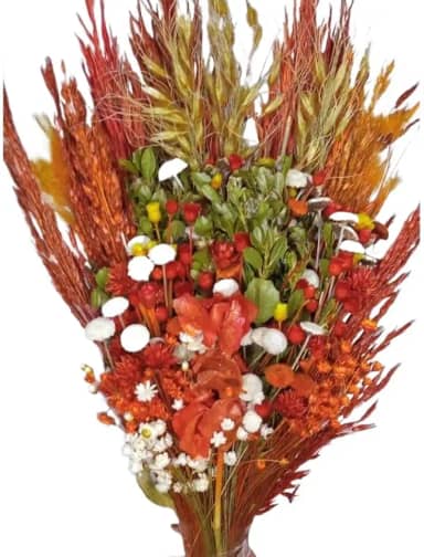 Flores Secas,Buquê De Flores Secas E Desidratadas,Tamanho Aproximadamente: 40 Cm (Laranja)