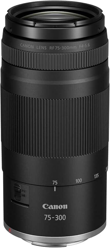 Canon Lente teleobjetiva RF 75-300 mm F4-5.6 | Zoom versátil para vida selvagem, esportes e fotografia de retrato