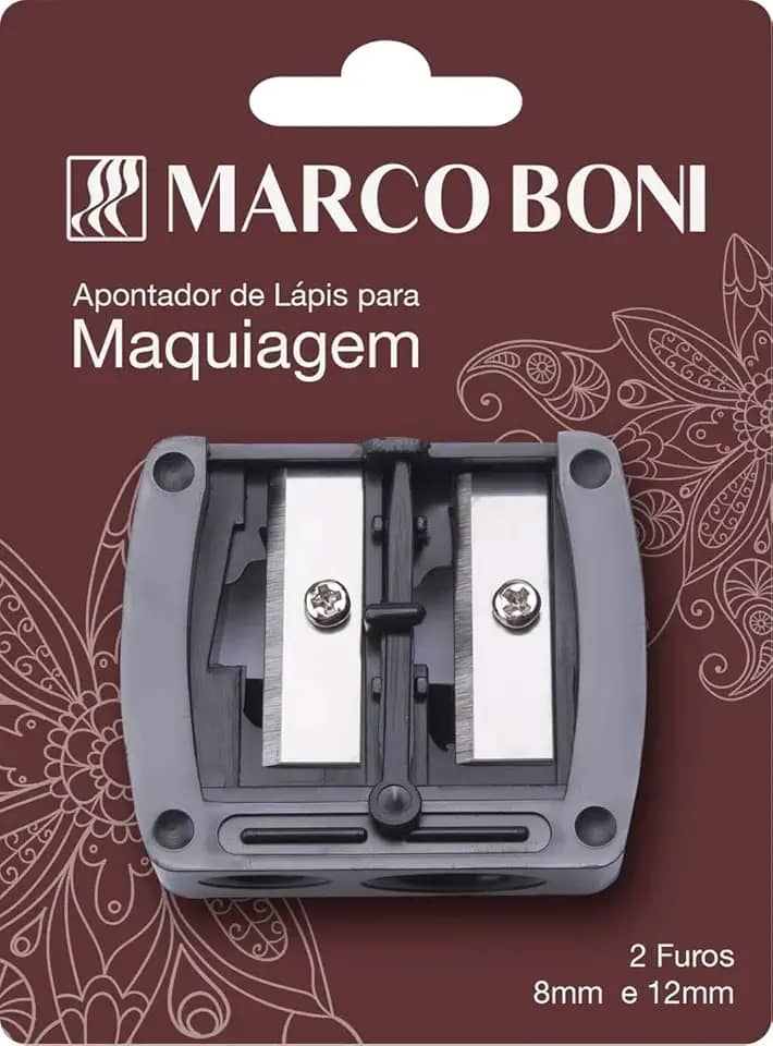 Marco Boni Apontador De Lápis Para Maquiagem 2 Furos 8411B Preto 1 Unidade