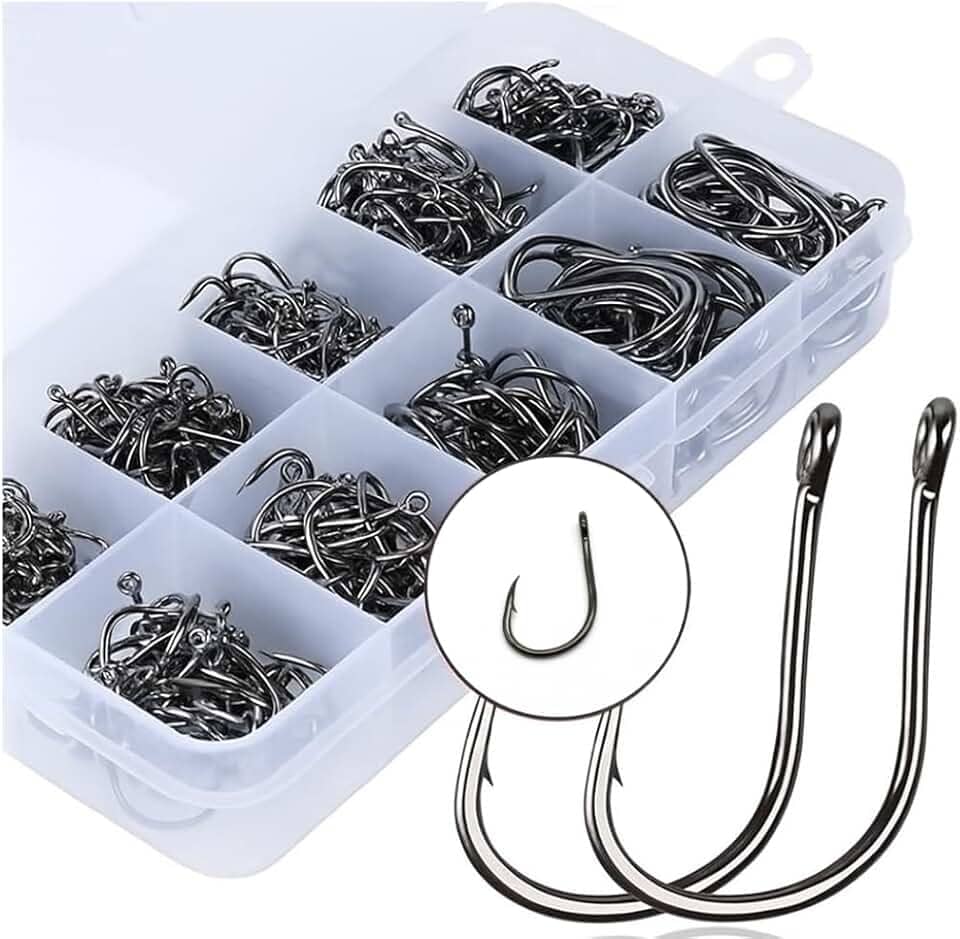 Kit Com 600 Anzóis Aço Carbono #3 Ao #12 + Caixa Pesca Anzol