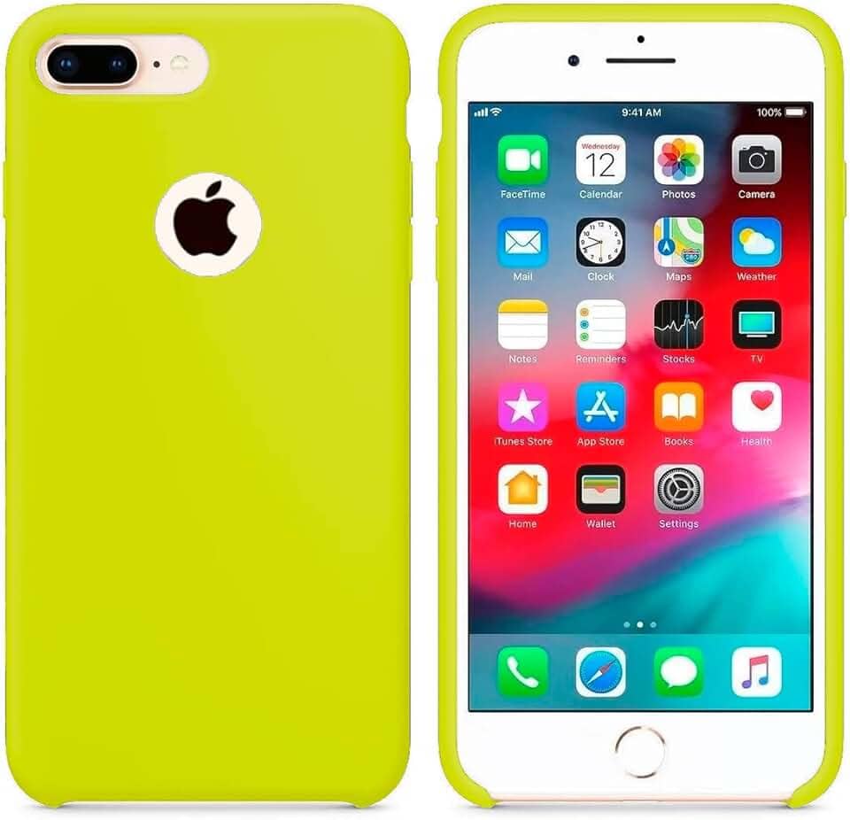Case Capa Capinha Silicone Aveludado pra iPhone 7 (Amarelo)