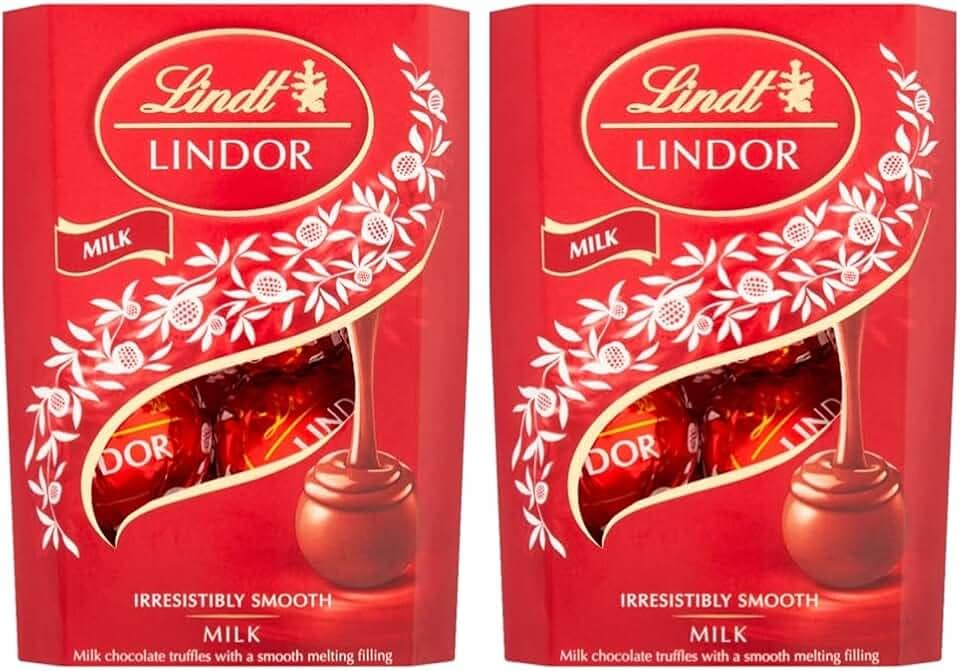 2 Caixas de 37g, Bombons de Chocolate Suiço, Lindt Lindor