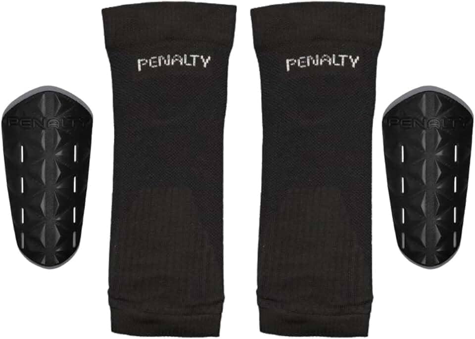 Kit Caneleira Futebol + Porta Caneleira Adulto Penalty Par