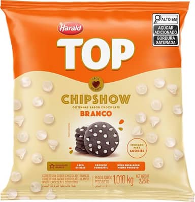 Chocolate Gotas Fracionado Branco Chipshow 1,01Kg Harald