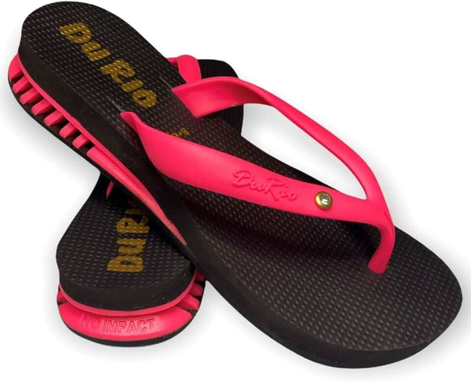 Chinelo Feminino Com Salto DuRio Air Para Esporão Fascite Plantar Ortopédico Vegano