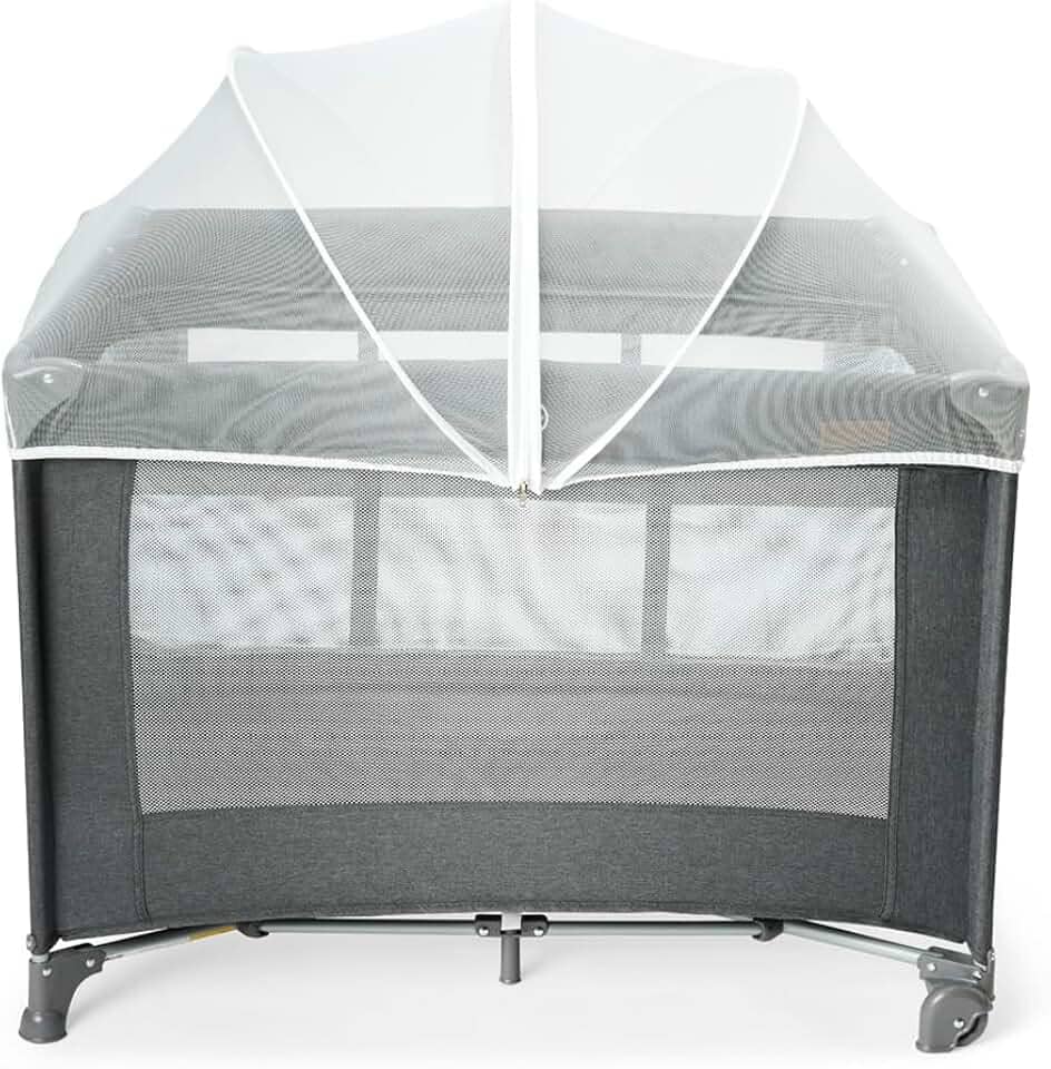 MaxiBaby Berço Portátil Infantil Cercado 0-15kg Lazy Grafite