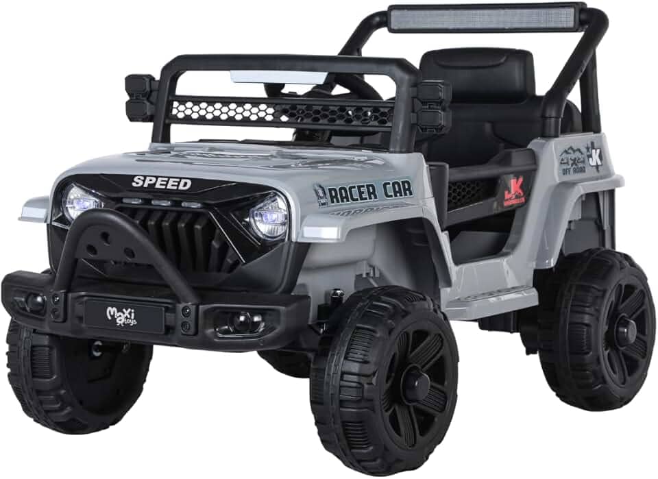 Carrinho Elétrico Infantil Mini Jipe Ride On 12v Maxi Toys (Cinza)