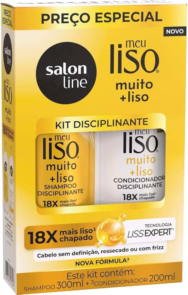 Salon Line, Kit Shampoo e Condicionador, Meu Liso Muito + Liso, Vegano - Para Cabelos Lisos, 2 Unidades