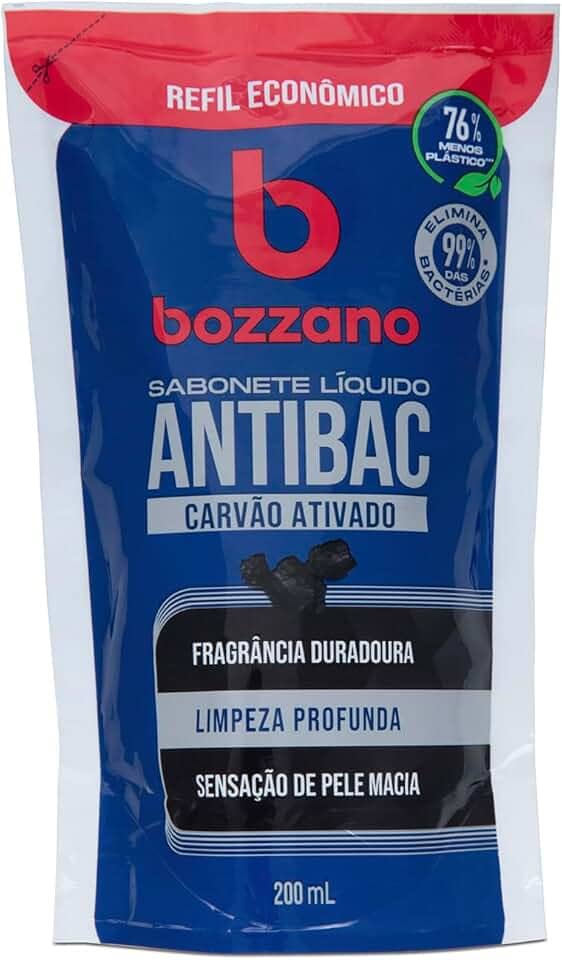 Bozzano Sabonete Líquido Antibac Carvão Ativado Refil 200ml