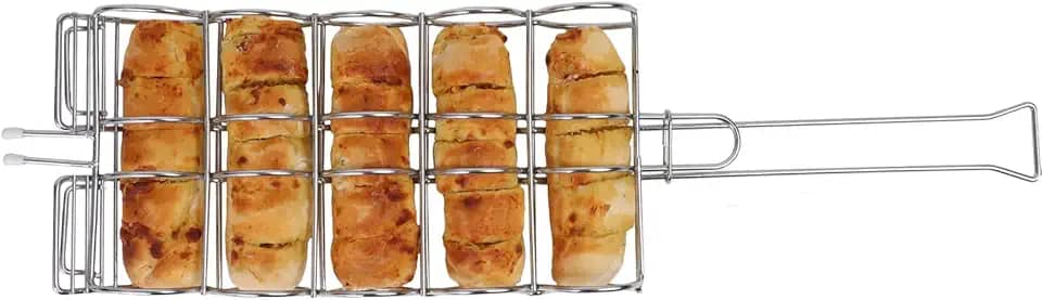 Grelha Churrasqueira para Pão de Alho e Milho 60x17x6,5cm