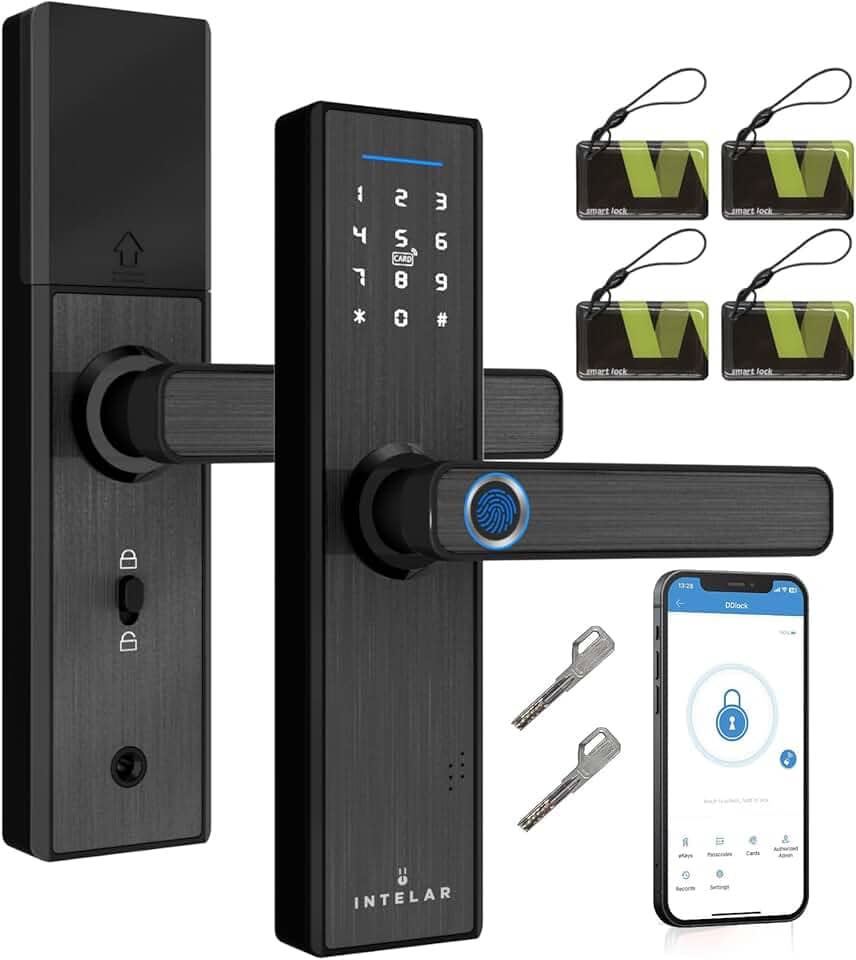 Fechadura Digital Biométrica Wi-Fi Inteligente, Fechadura Porta, Cinco Métodos para Abrir Portas