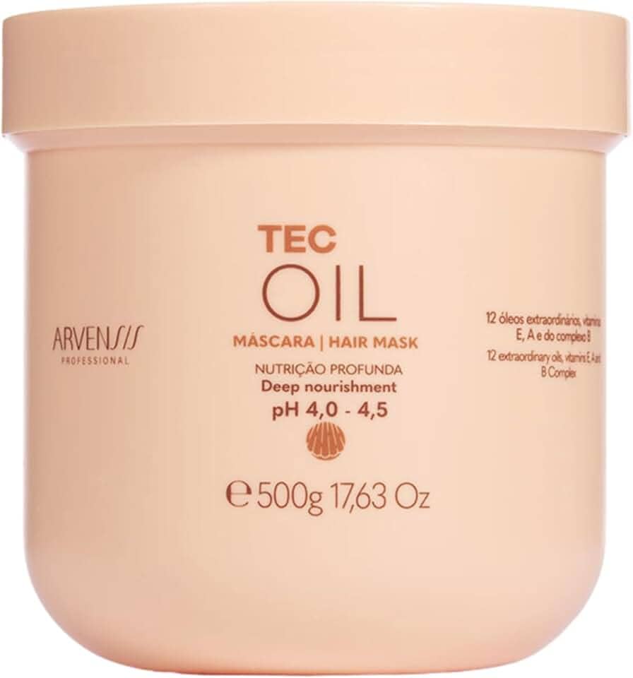 Arvensis – Máscara Capilar Tec Oil 500g | Nutrição, Brilho, Força, Fórmula Vegana, Para Cabelos Ressecados