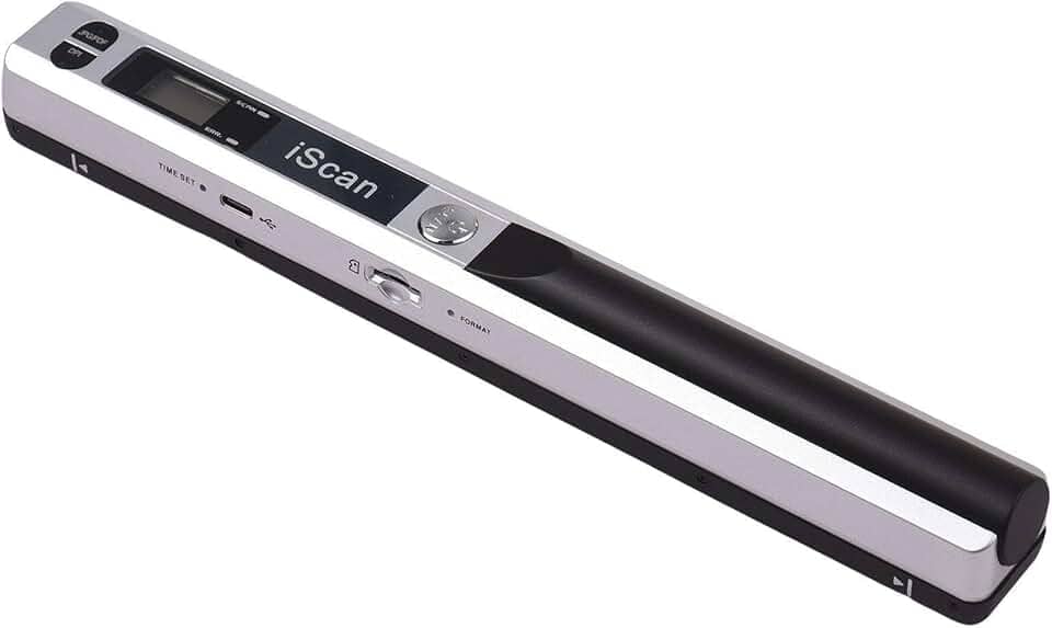 Scanner portátil iScan Mini scanner portátil para documentos A4, scanner para livros, formato JPG e PDF, 300/600/900 DPI