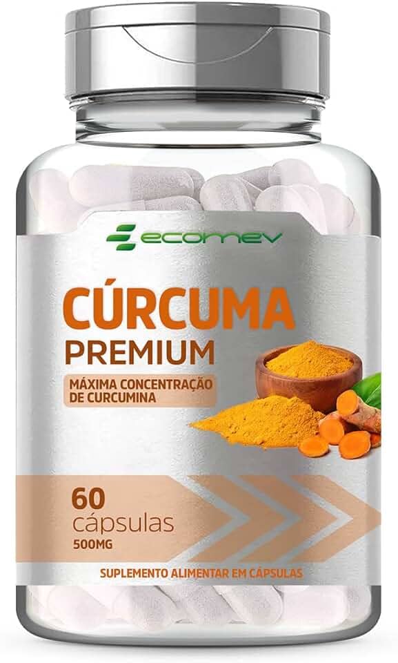 Curcuma Longa 100% Curcumina Pura 500Mg 60 Cápsulas Ecomev