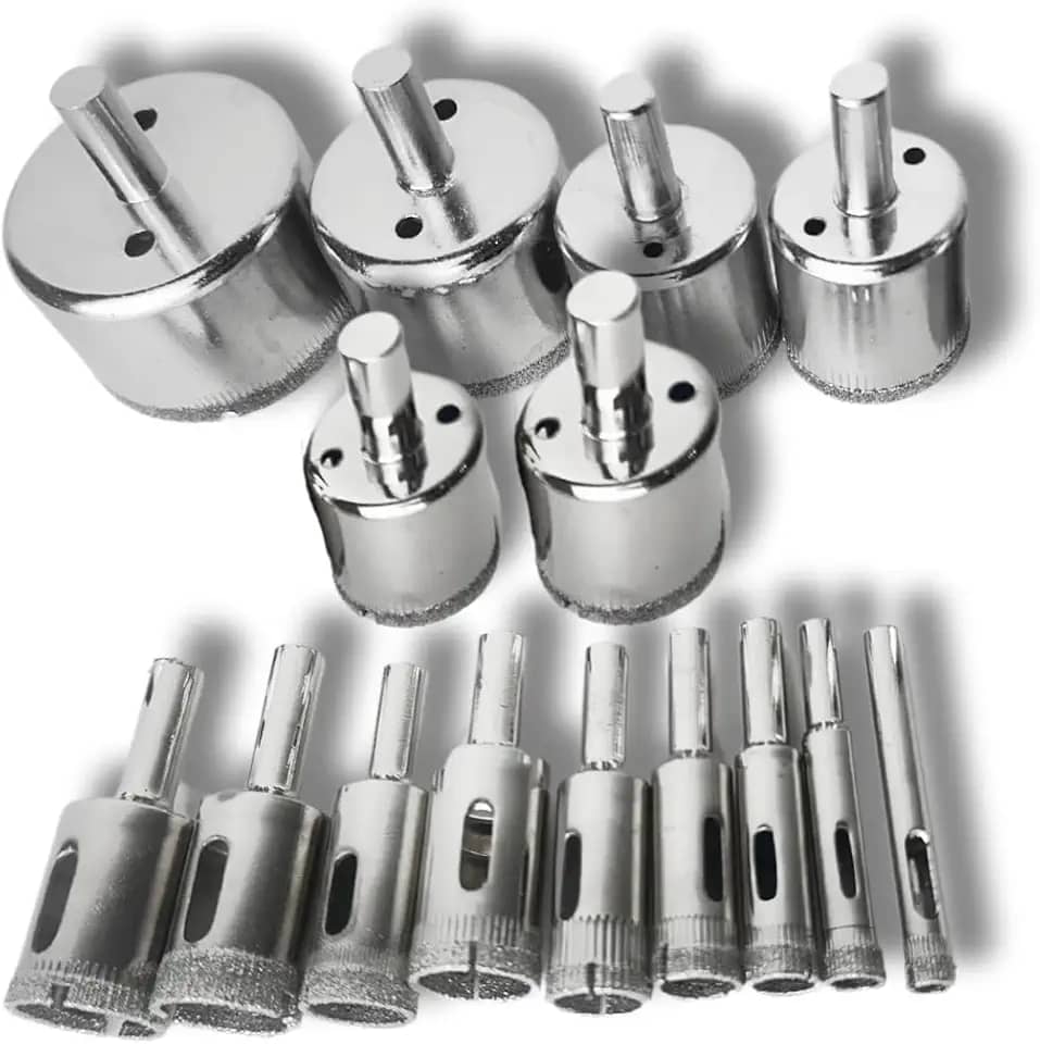 Kit 15 Peças Brocas Diamantadas Serra Vidro Ceramica 6-50mm