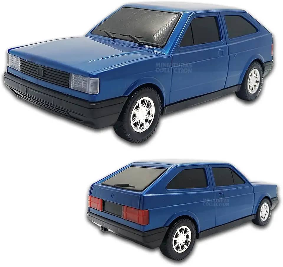 Miniatura de carro Gol Quadrado CL 1994, 20 CM, Material em Plástico, Miniaturas de carros antigos, Diverplas (Azul Metálico)